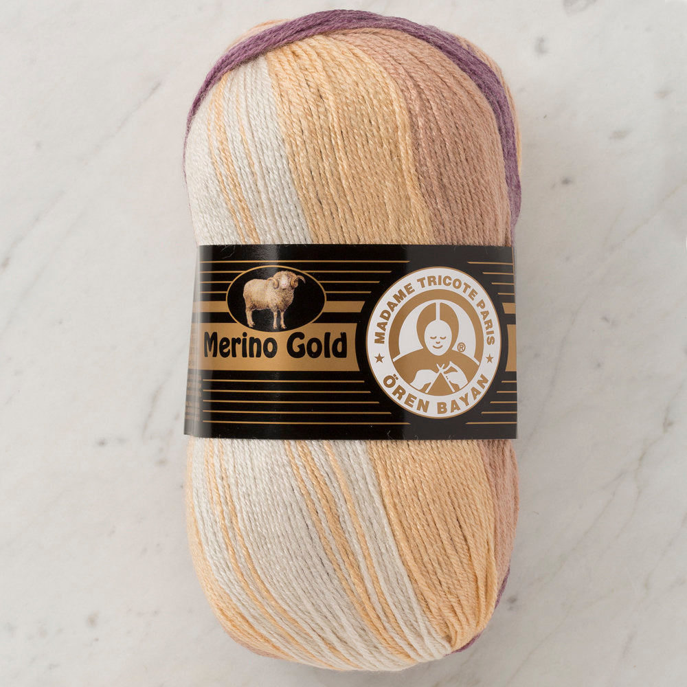 Örenbayan Merino Gold Batik Ebruli El Örgü İpi - 827
